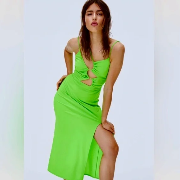 H&M Asymmetric Cut Out Dress, NWOT Size L - Picture 2 of 4